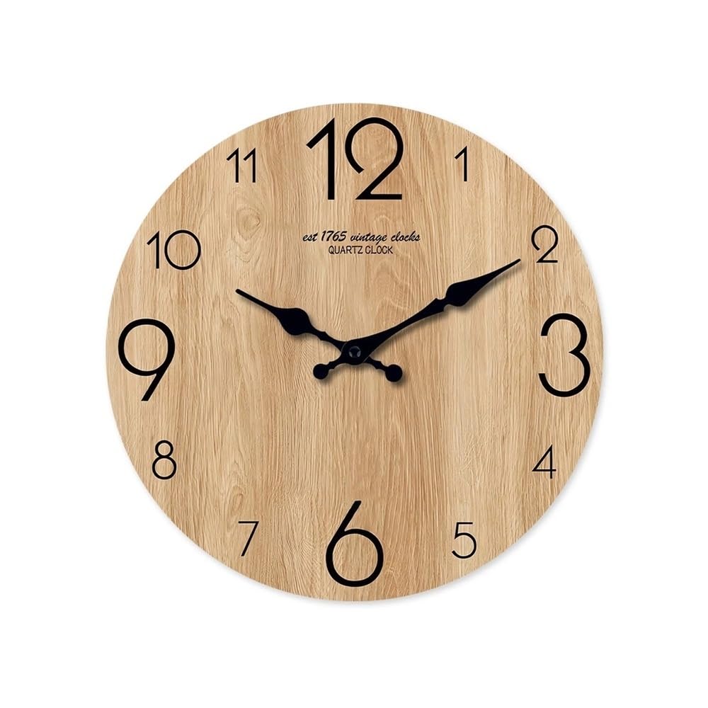 Horloge murale imitation bois quartz 14 pouces pour maison