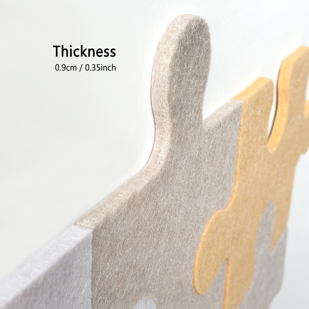 27.5 * 43.3 Inch Puzzle Felt Photo Board Decoration DIY Picture Jigsaw Message Wall Work Sticker Background Bulletin Display Holder Indoor Doormat Entrance Decor Puzzle Area Rug (Premium Grey)