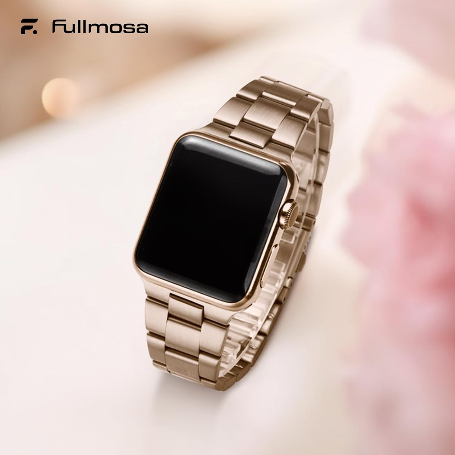 Fullmosa No Tools Needed Compatible with Apple Watch Bands for Women Men 41mm 40mm 38mm 46mm 49mm 45mm 44mm 42mm, Metal Strap with Case for iWatch Series 11 10 9 8 7 6 5 4 3 2 1 SE3/2/1 Ultra3/2/1, 38mm 40mm 41mm, Rose Gold - Image 7