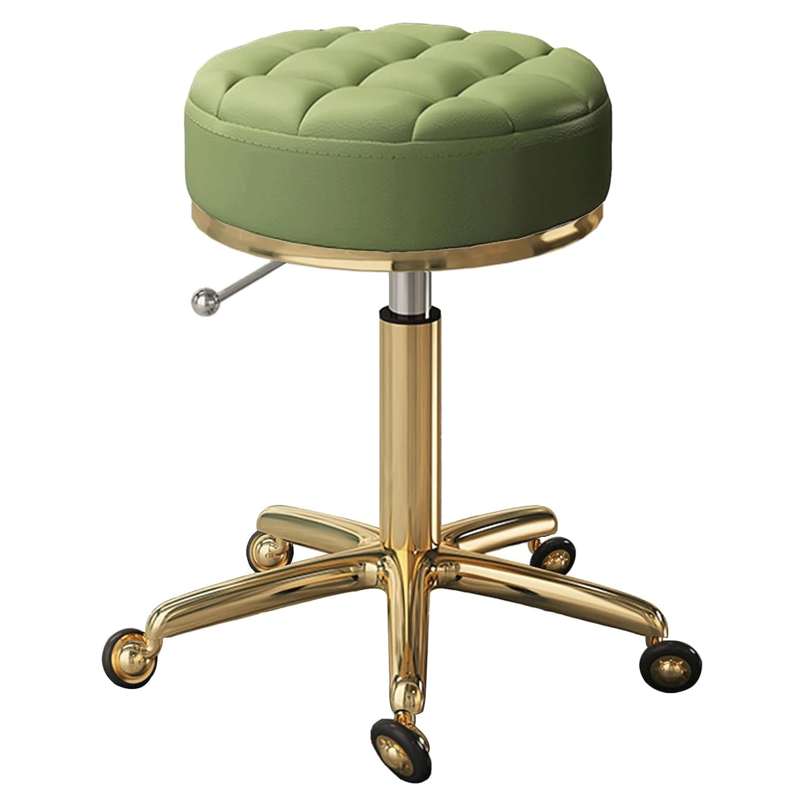 Sgabello girevole con ruote, sollevamento idraulico, per salone di trucco, spa, altezza 44,9-55,1 cm, base in metallo, moderno sgabello da bancone per uso domestico e professionale
