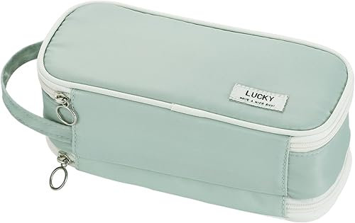 Miniatura 8 de Dugio Estuche grande con cremallera para lápices para niñas, niños, adultos, niños, bolsa organizadora de lápices estética, bolsa organizadora de