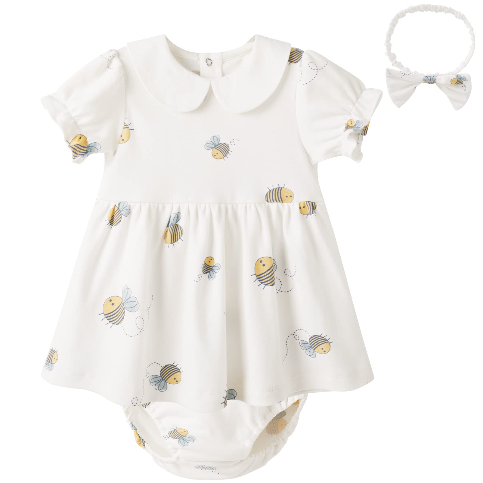 purebornBaby Toddler Girl Dress with Bloomer Short and Long Sleeve Playwear Dress with Diaper Cover