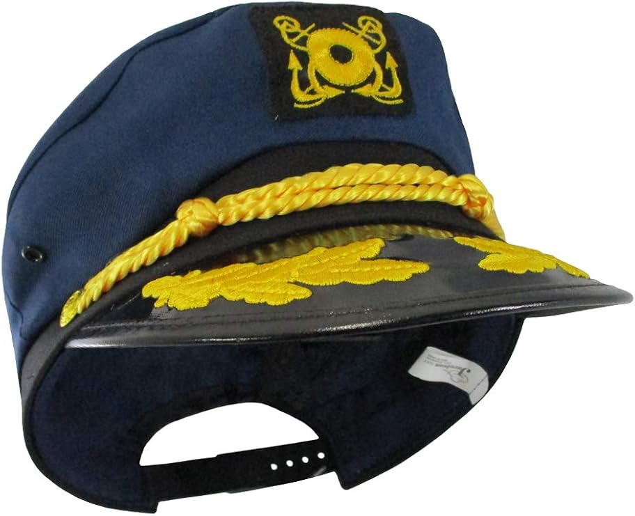 Jacobson Hat Company Yacht Skipper Hat Ship Captain Cap Costume Sailor Boat Ship Captains,Navy,Adjustable