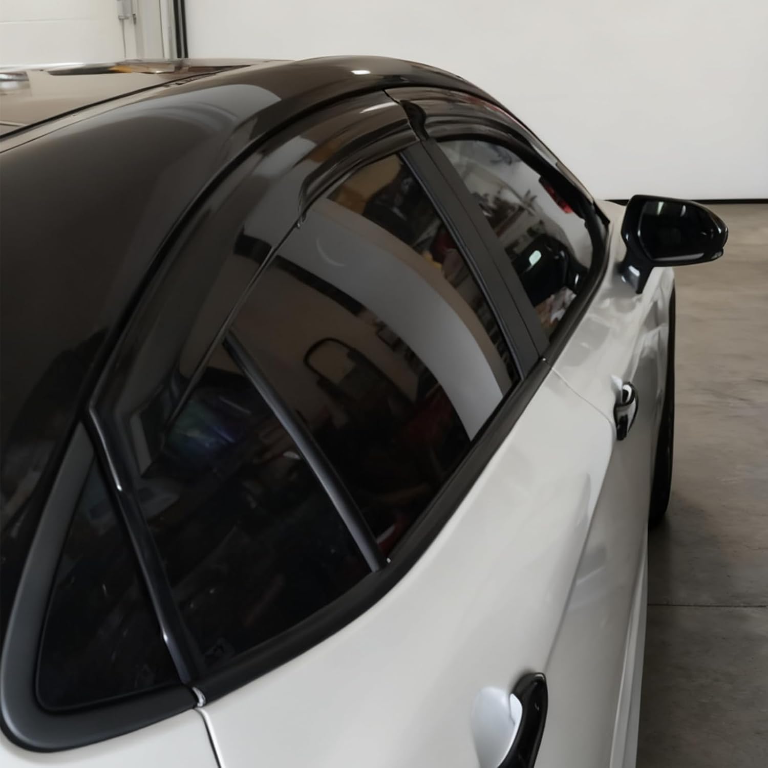 IKON MOTORSPORTS Tape on Window Visors Compatible with 2025-2026 Toyota Camry, Mugen Style Acrylic Smoke/Tinted Rain Guards, Side Window Wind Deflectors 4PCS