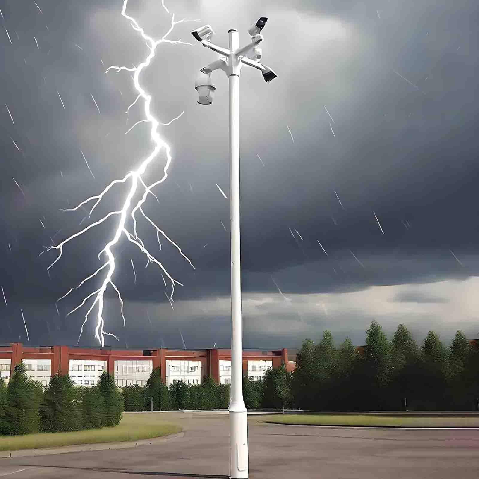 Generisch Mast für Sicherheitskameras im Außenbereich, verzinkter Stahl, Kamerasäulen-Montagesystem, Verlängerungsmast, höhenverstellbarer Sicherheitskamera-Montagemast für Außenüberwachung
