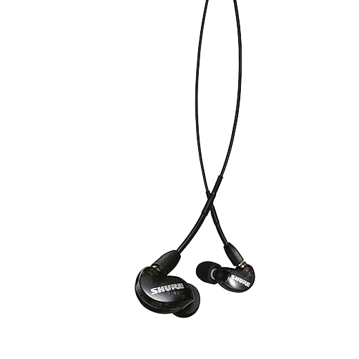Shure SE215 PRO Wired Earbuds, Professional Sound Isolating Earphones with Clear Sound, Deep Bass, Secure in-Ear Fit, Carrying Case, Black (SE215-K)