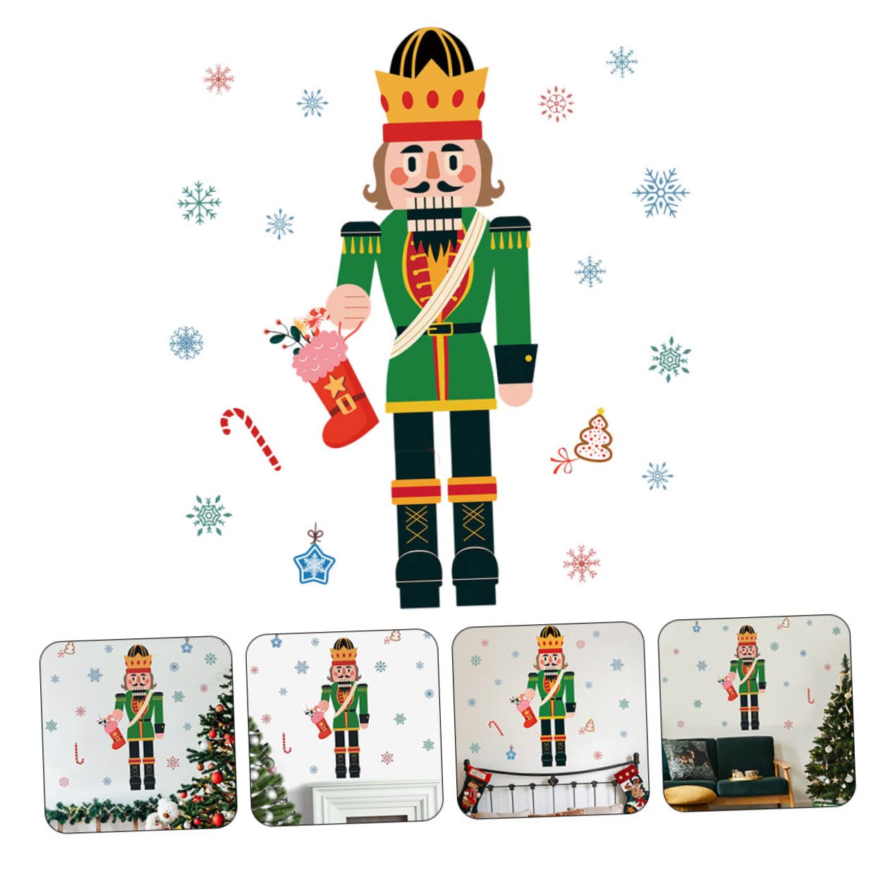 TOPBATHY 5 Blätter Weihnachtsfensteraufkleber kühlschrankaufkleber weihnachtliche fensterbilder Weihnachtsaufkleber Haushaltsdekoration Fensterdekoration Festfenster haftet PVC