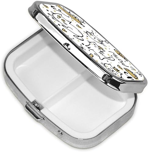 Miniatura 2 de Pastillero lindo y divertido rectangular para pastilleros, pastilleros de viaje, contenedor de pastillas pequeño de 2 compartimentos para bolso o