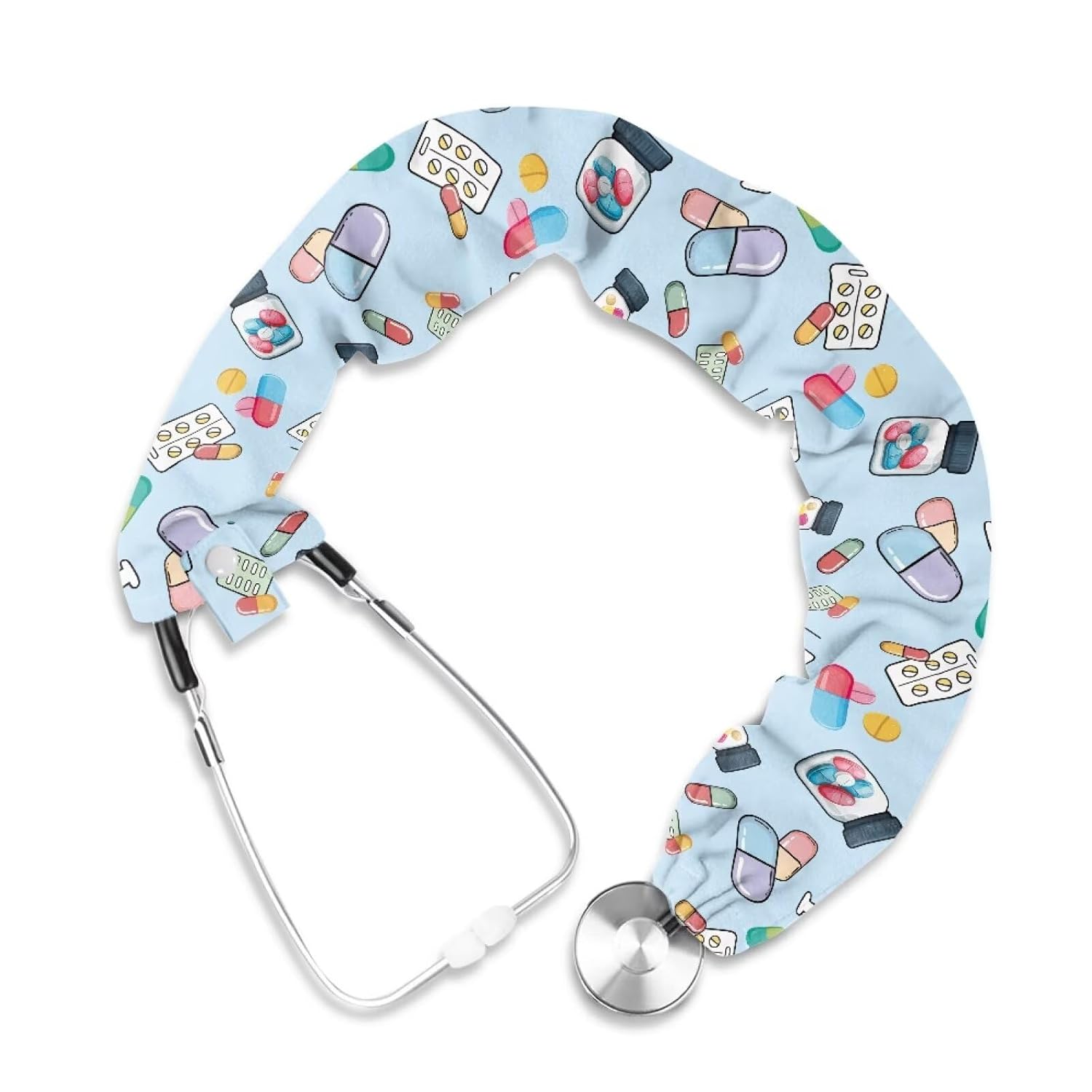 Babrukda Stylish Pattern Stethoscope Covers for Women Trendy Stethoscope Sleeve with Elastic Bottom Snaps 4 Pack Stethoscopes Protective Covers for Hospital Nurses Doctors Nice Gifts
