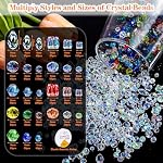 1401 Pièces Perles en verre cristal pour la fabrication de bijoux Perles de verre pour les prises de soleil avec perles colorées, perles assorties en cristal pour bracelets, collier DIY Artisanat 4 mm 6 mm 8 mm (1401 Pièces)