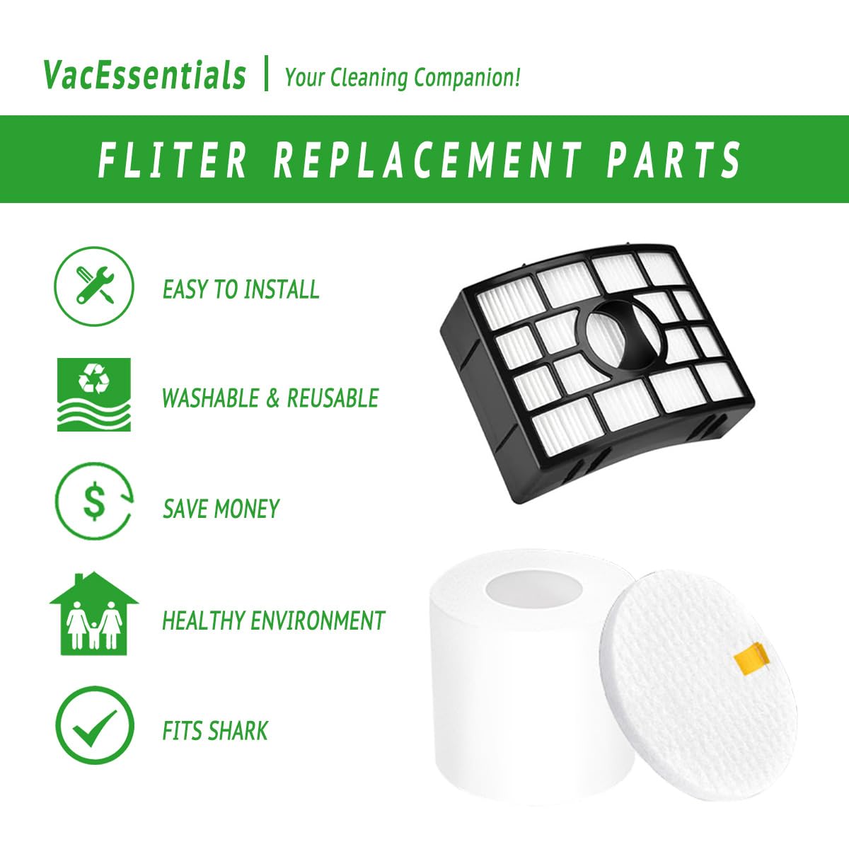 Ricambi Filtri XFF650 XHF650 NV651 NV752 Set Filtri Per Aspirapolvere Shark - 10 Pezzi HEPA, Schiuma E Feltro Per NV650 NV750 Series Set Filtri Hepa Schiuma Feltro - Foto 11