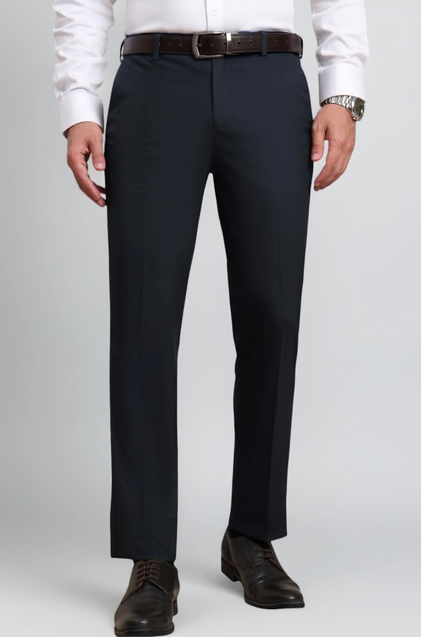 Men's Premium Stretchable Formal Trouser with Techno Flex Waistband | Slim Fit | Italian Design | Triple Blend Special Fabric Pants | Office Wear/Executive Wear