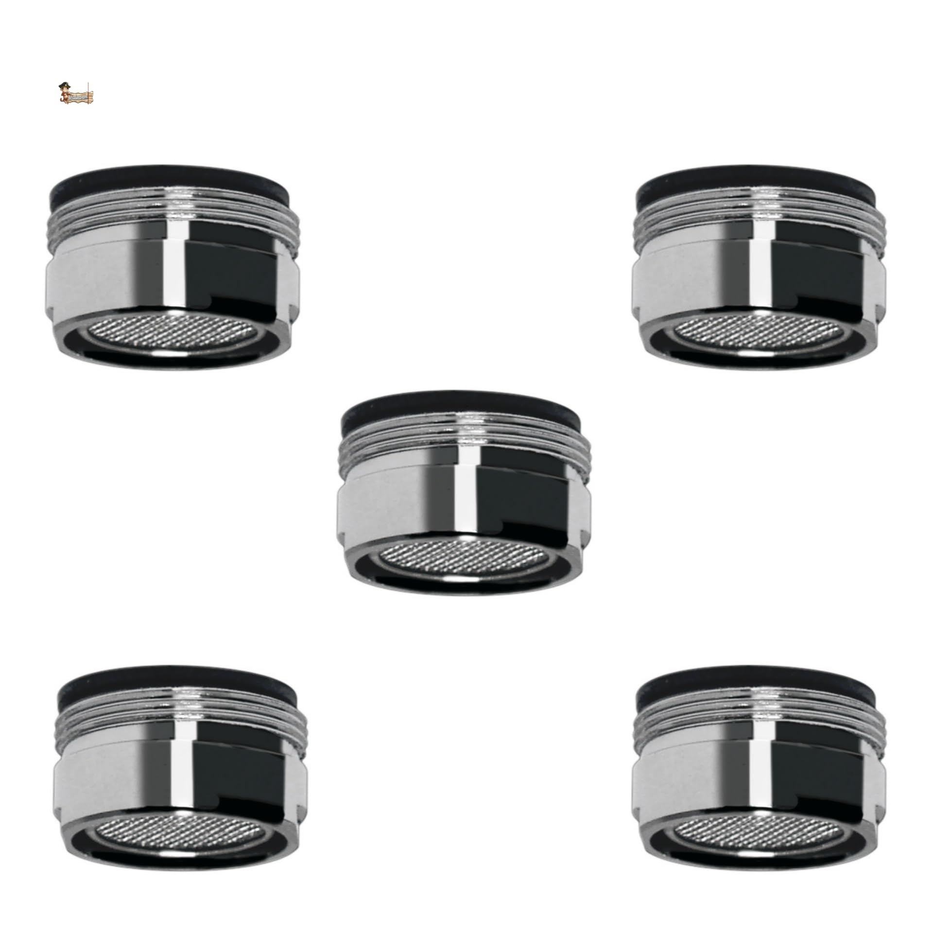 BricoLoco.com Atomizzatore anticalcareo M24x100 per rubinetto - Ottone cromato, Economizzatore 5,7 L/min - Risparmio Acqua e Anti-Calce (5)