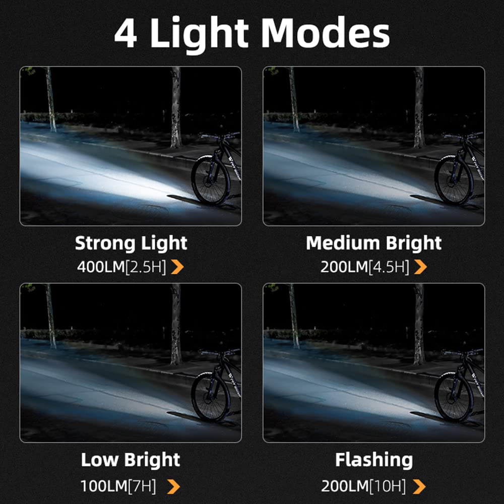 Faro Anteriore per Bicicletta in Alluminio Ricaricabile Tramite USB, indicatore di Batteria, Torcia con Doppio LED T6 e Supporto Regolabile a 360°.