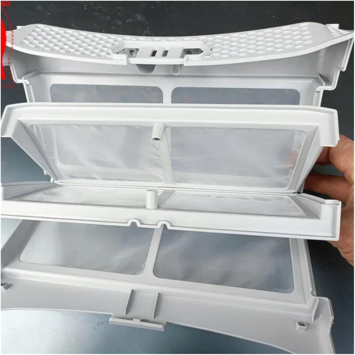 タンブル乾燥機フィルター 1個、互換性がありますHaier乾燥機用綿毛糸くずメッシュフィルタークリーナー衣類スクリーン交換部品対応(