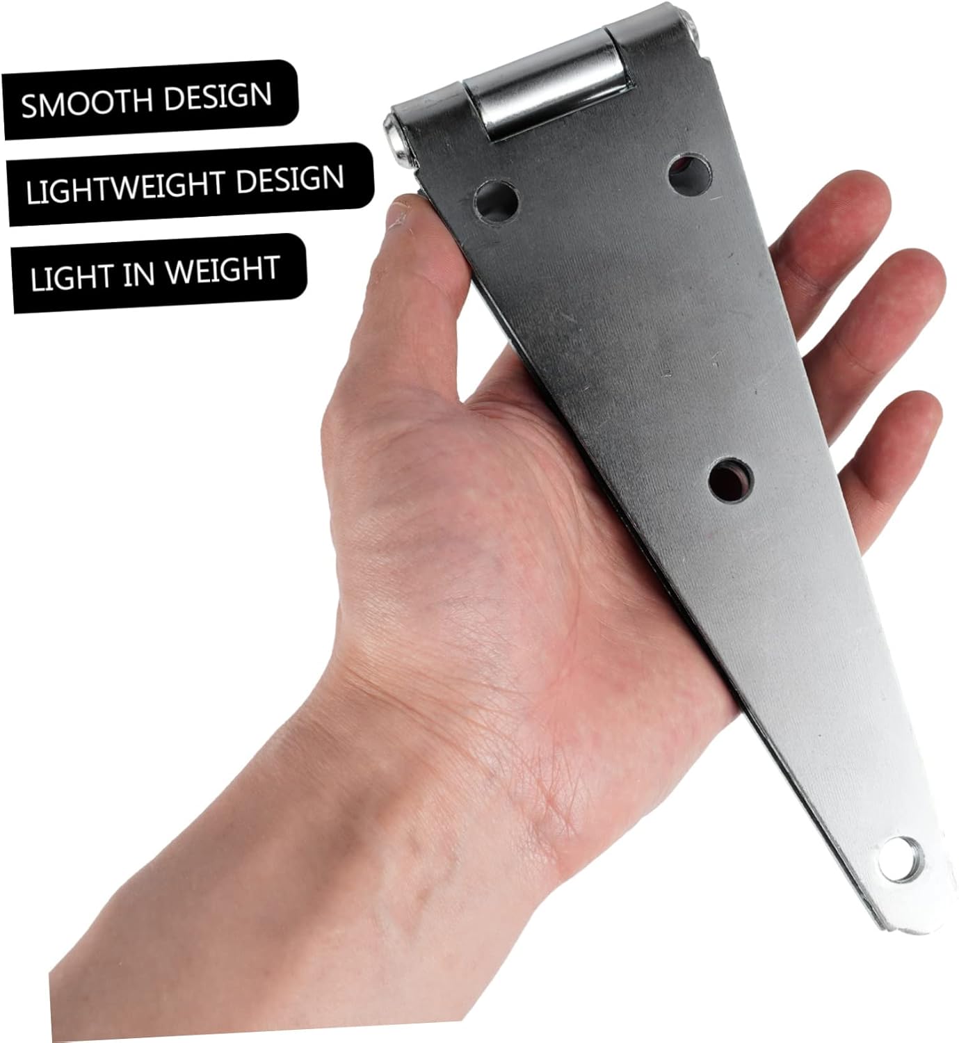 2-Pack 10-Inch Heavy Duty Strap Hinges Galvanized Steel Barn Door Hinges for Shed Gates and Wood Fences Outdoor Gate Hardware High Load Capacity