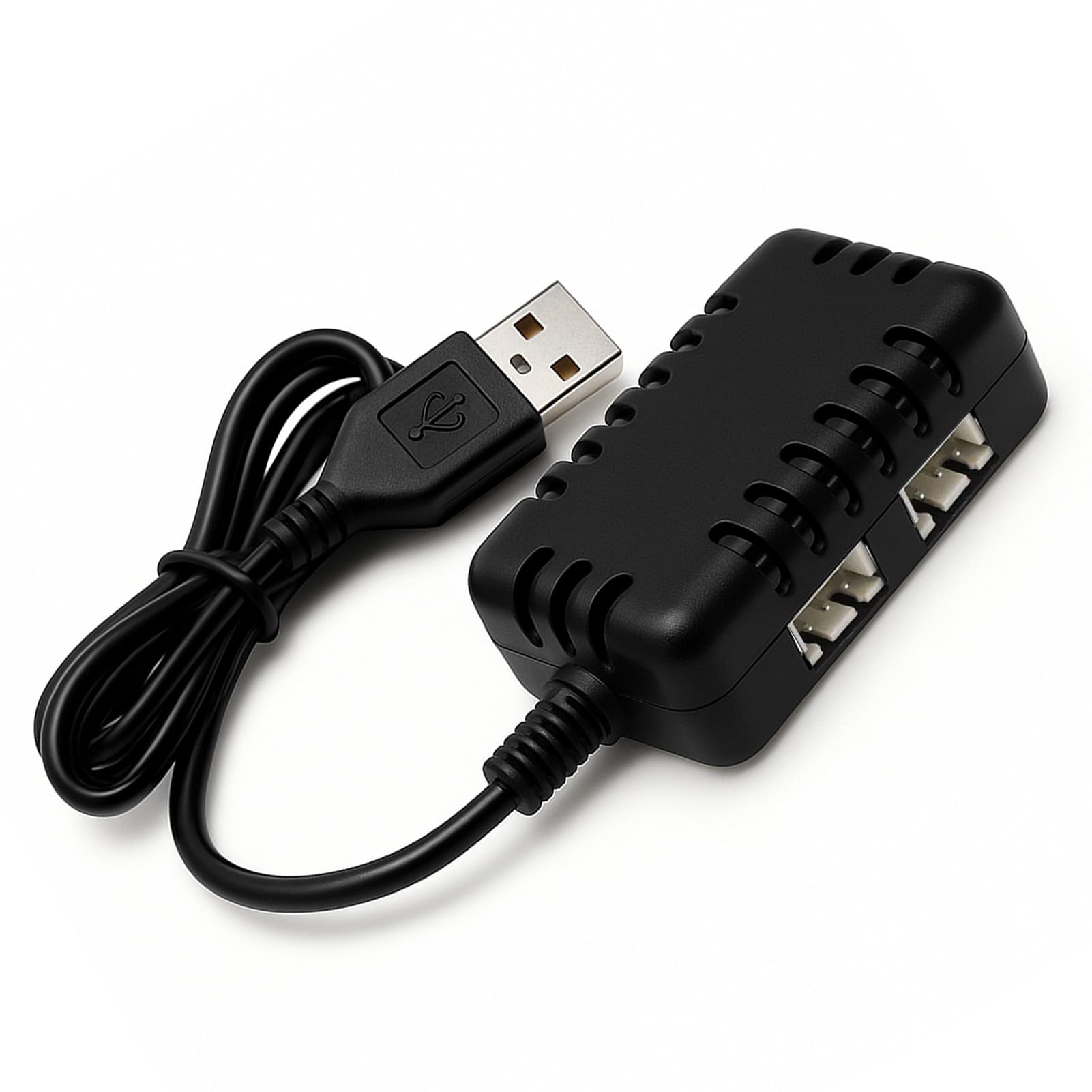 1pcs 7.4V Lipo Battery Charger, 1 to 2 Lipo Battery Chargers with XH-3P Connector, Universal USB Cable for 2S Batteries Compatible with Axial SCX10 SCX24 RC Car, Plane, Boat, Drone