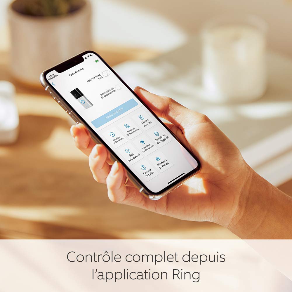 Ring sonnette vidéo 3 sans fil (Video Doorbell 3)| Sonnette extérieure avec caméra HD, visiophone, extérieur étanche, détection de mouvements, installation facile | Essai Ring Protect gratuit 30 j.