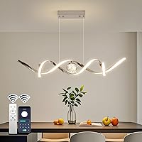 Vista 26 de Lámpara de araña LED moderna, regulable, lineal negra, con cuadrados, lámpara colgante de comedor de 39 pulgadas, lámpara colgante de isla de cocina