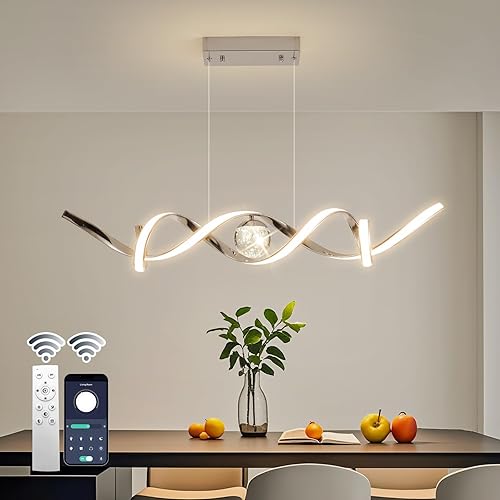 Miniatura 26 de Lámpara de araña LED moderna, regulable, lineal negra, con cuadrados, lámpara colgante de comedor de 39 pulgadas, lámpara colgante de isla de cocina