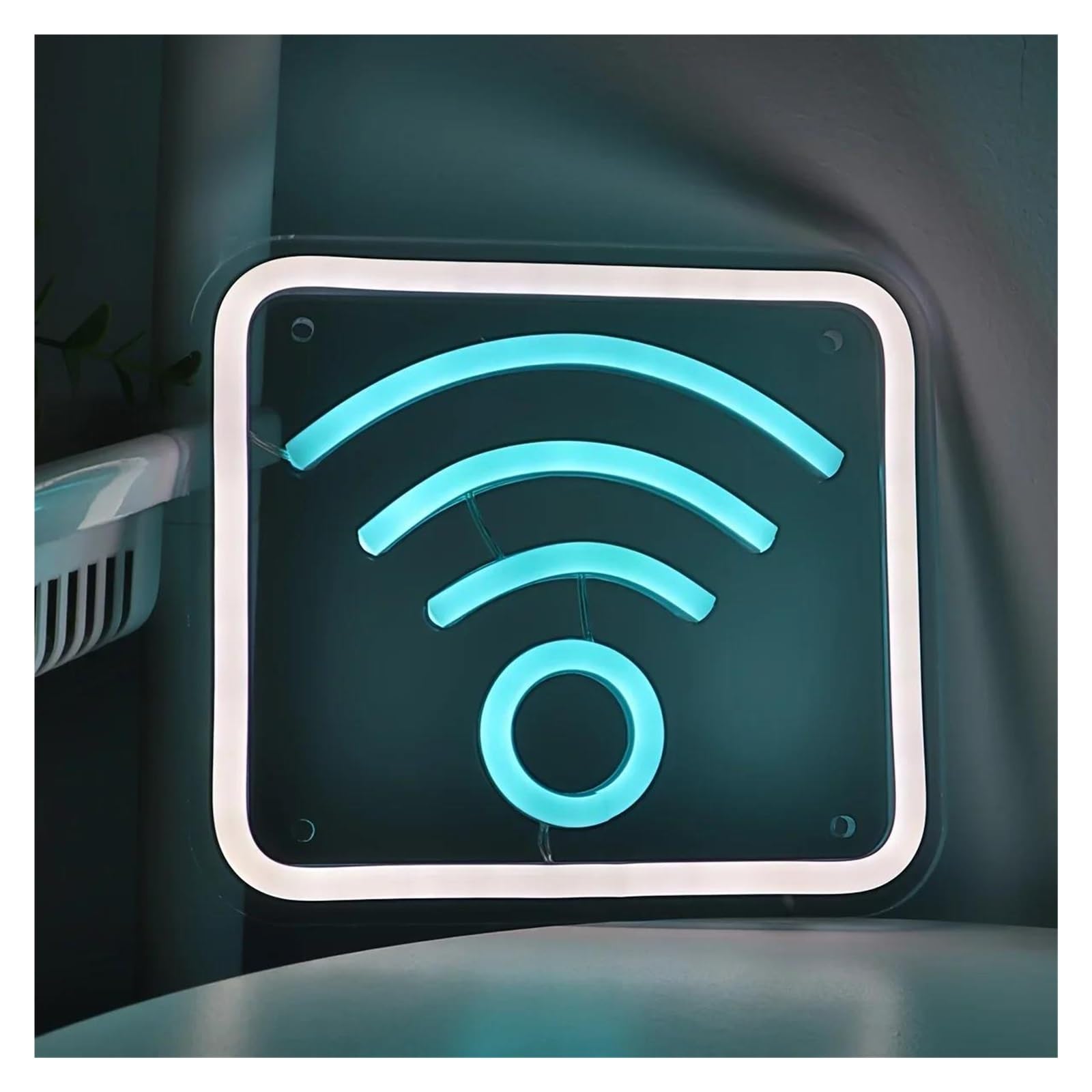 Decoración Lámparas Luces De Pared LED De Neón Con WiFi, Letrero Artístico Para Áreas Públicas, Tiendas, Restaurantes, Aeropuertos, Pubs, Clubes 25x22.7cm