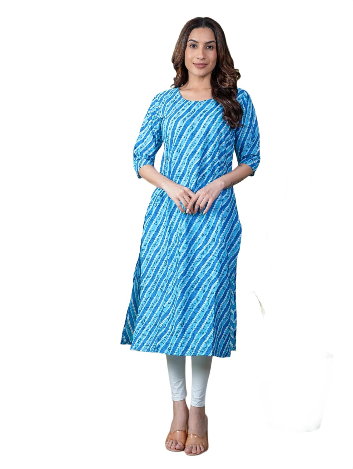 Women's Straight Fit Printed Crepe Kurta, Casual Wear Kurti Design No 122-image-46