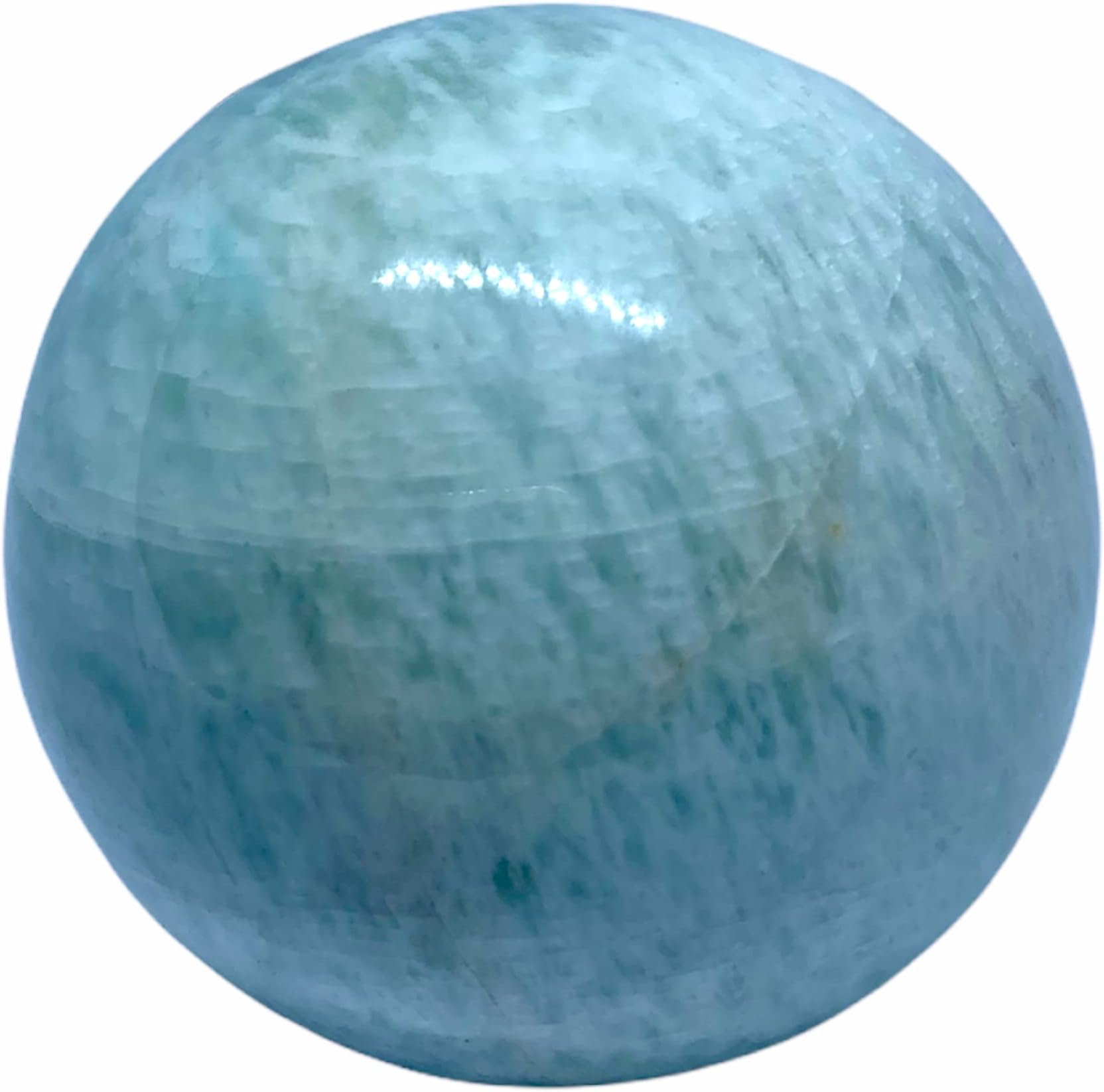 Spiritual Elementz Amazonite Sphere Gemstone Ball for Reiki and Home Decor, Crystals and Healing Stones,(40-50mm) Stone of Calming The Brain