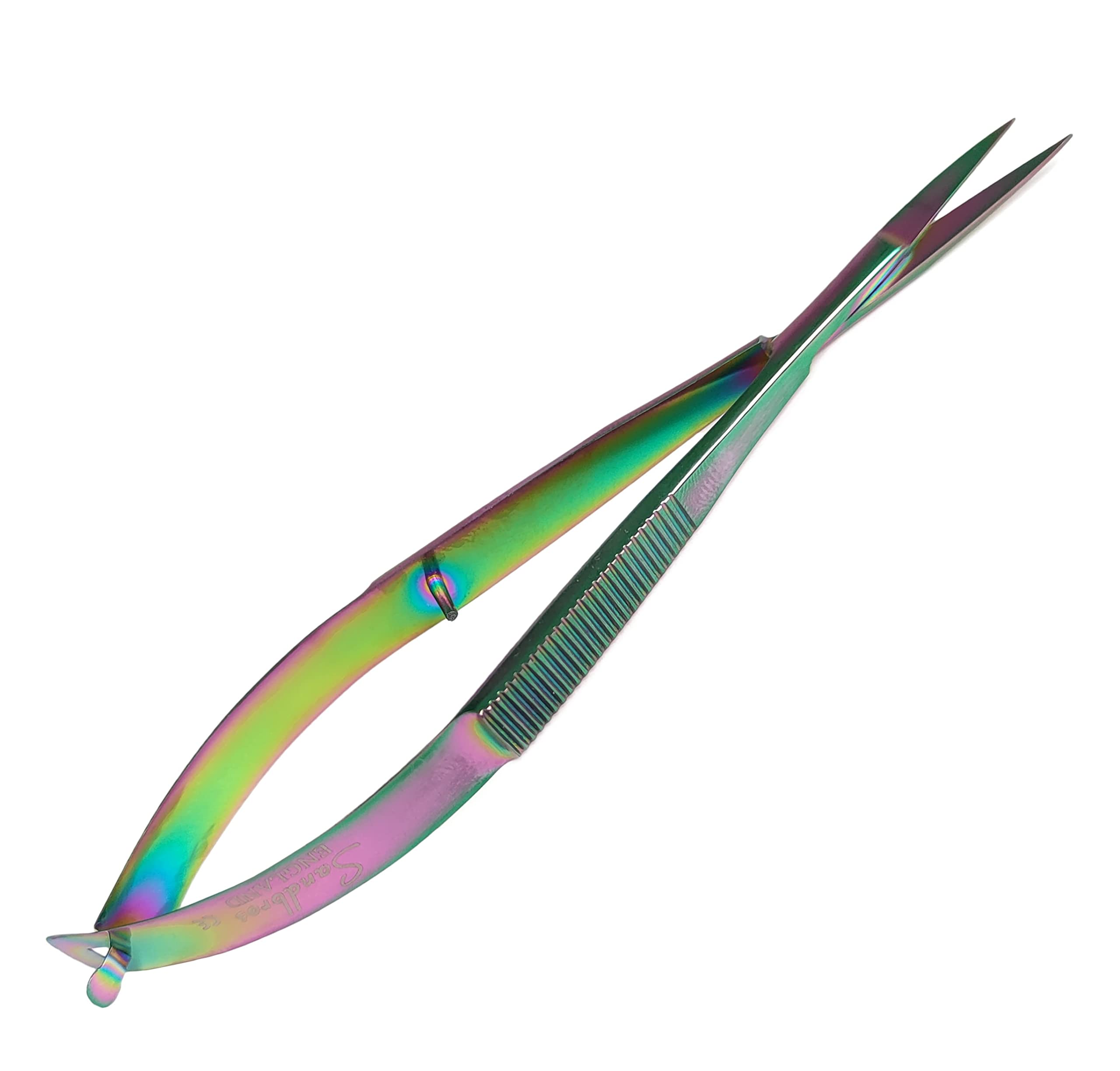 Sandbros Eyebrow Trimming Spring Embroidery Scissors And Cross Stitch Sewing Craft Small Tool Scissor (Rainbow Straight)