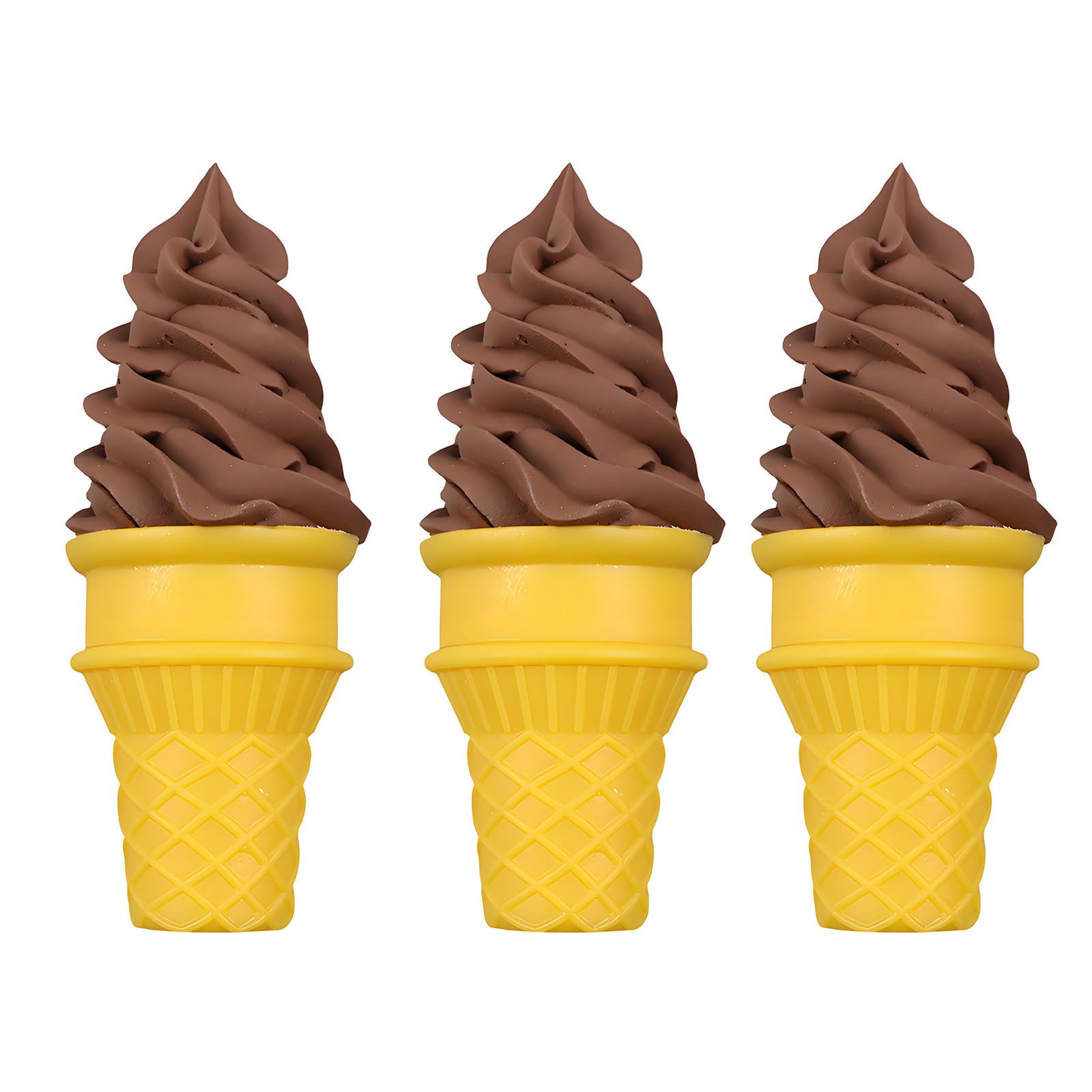 yanzunlrn 3Pcs Colorful Artificial Ice Cream Cone Dessert Toy for Birthday Decoration and Shop Window Displays Photography Tool Simulation Food Model