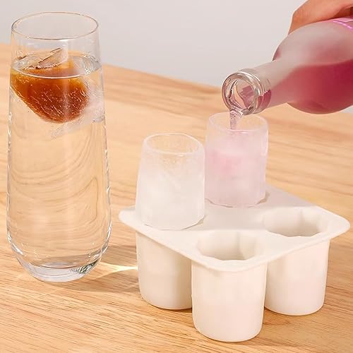 Miniatura 3 de Bandejas para cubitos de hielo, 2 unidades, bandejas de hielo de silicona para congelador, bandeja de silicona de fácil liberación, 4 cilindros de