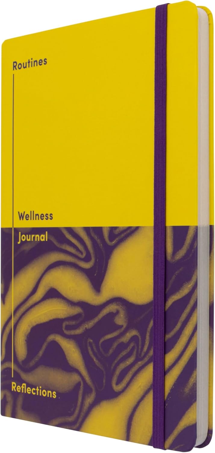 Collins Jumble & Co Head & Heart A5 Self Care Journal -Routines & Reflections - 100% Recycled Paper - Yellow/Purple