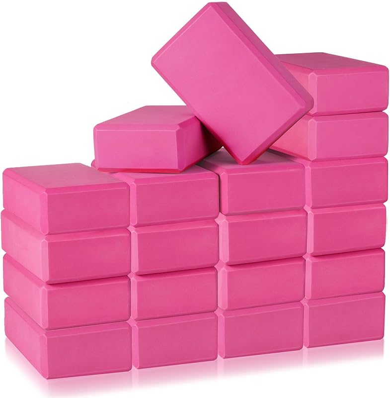 20 Pcs Yoga Blocks Bulk 9''x6''x3'' High Density EVA Foam Blocks for Exercise Pilates Meditation, Lightweight Non-slip Surface, Improve Strength Balance Flexibility