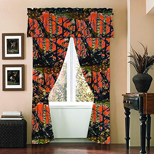 Regal Comfort The Woods Camo Curtain Panel & Tie Back Set (Orange)