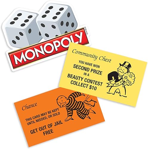Popfunk Pegatinas coleccionables de Monopoly Board Game Community Chest Chance