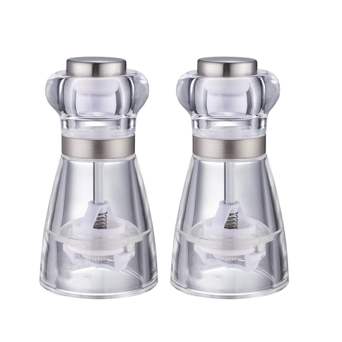 Moulin à poivre et à sel en acier inoxydable durable avec fenêtre visuelle