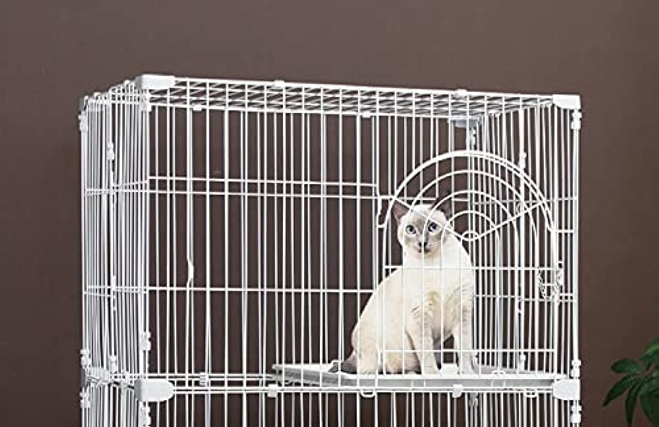 Amazon.co.jp: 猫 ケージ ゲージ 2段 多頭飼い 広々 キャットケージ