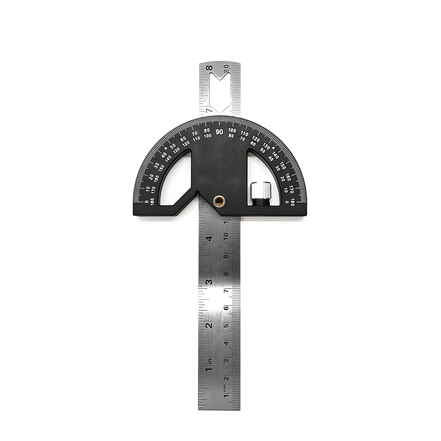 WEITARI Protractor Angle Finder 8-Inch Woodworking Ruler, Adjustable Stainless Steel Angle Ruler, Angle Finder Tool with 0-180 Degrees Angle Measuring Tool for Home Improvement Carpentry Work