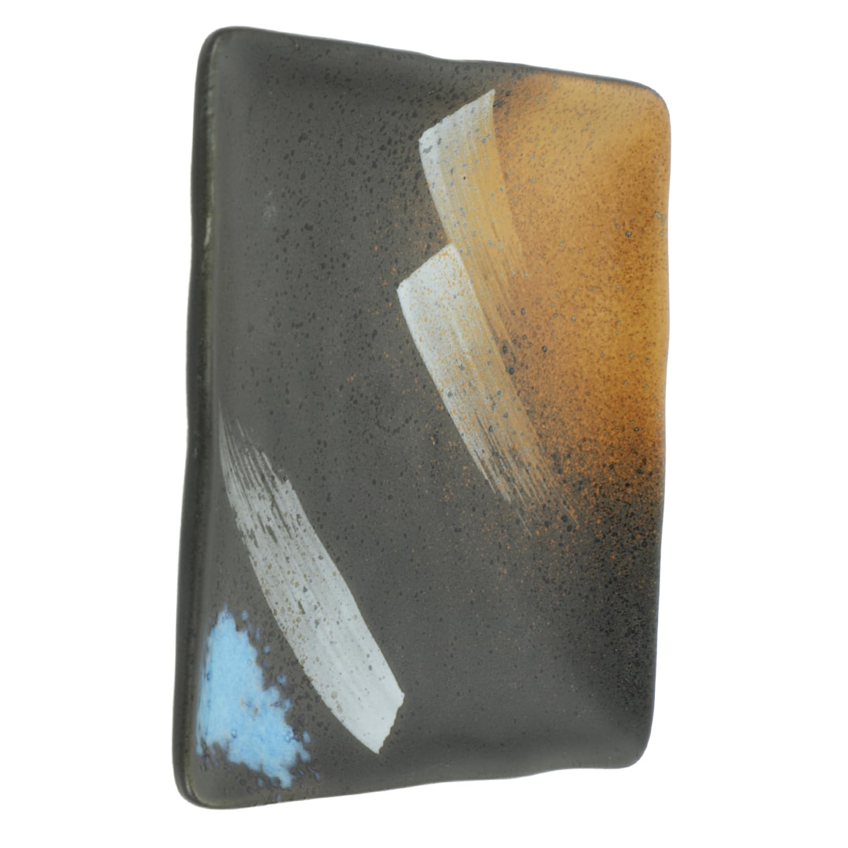 Mikinona 1Pc Japanese Style Ceramic Sushi Dish Porcelain Snack Plate for Appetizers Pastries Breakfast Elegant Marble Pattern Oven Microwave Freezer Dishwasher Safe