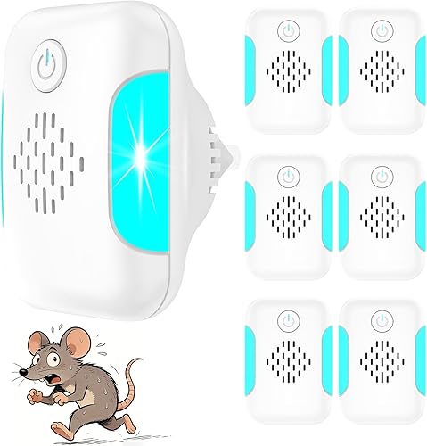 Repelente ultrasónico de control de plagas actualizado 2026, repelente de ratones para interiores para arañas, insectos, cucarachas, hormigas,