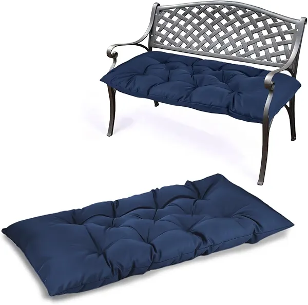 Yddsky 59 inch Waterproof Indoor/Outdoor Garden Bench Seat Cushions,Thicken Patio Bench Soft Rocking Chairs Pad Lounger Seat for Porch Wicker Loveseat Settee (59x19.6x3.9 inch,Navy