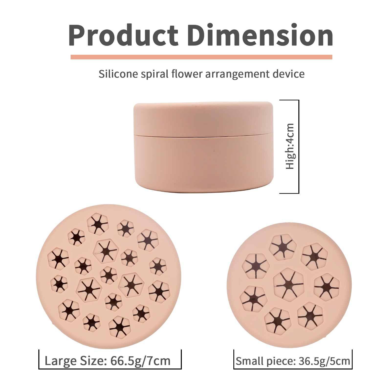 Generic Spiral Silicone Flower Arranger, Eco-Friendly Stem Holder Ring, Variable Hole Size, DIY Bouquet Twister, 2-Pack Set, Pink