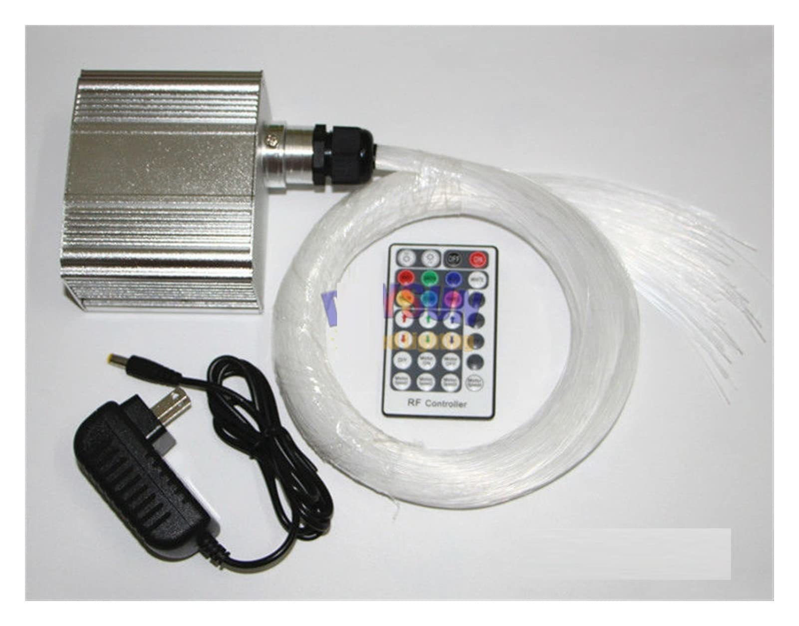 Kit de Luces de Estrella, DIRIGIÓ Twinkle Techo Luces de fibra óptica 1 0w rgbw Kit de iluminación 200pcs 0.75mm 2m + Rf Remoto for la decoración del techo de automóviles.
