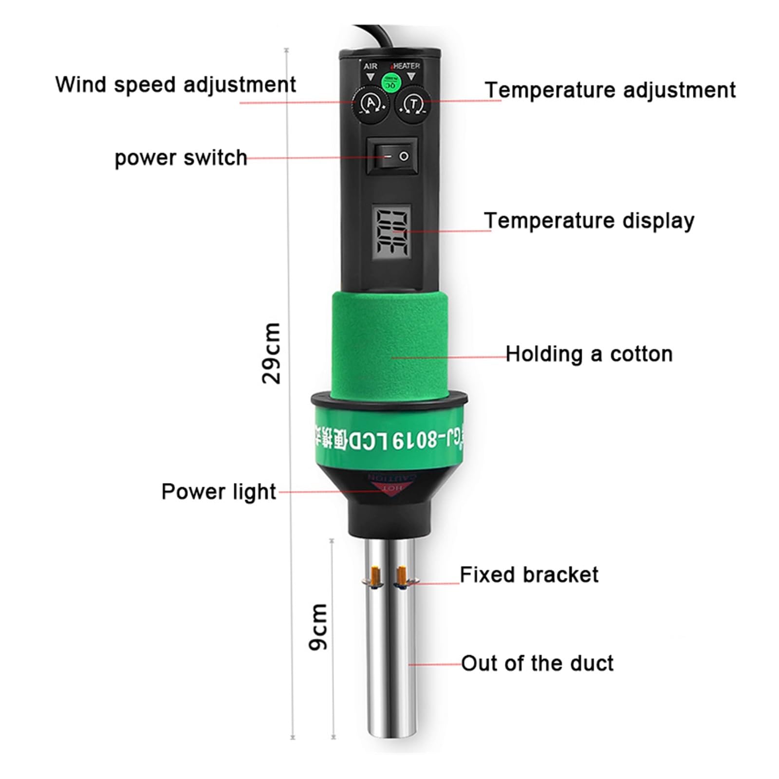 700W LCD Gorąca Wiatrówka Regulowana Temperatura Zaawansowana Elektryczna Opalarka Narzędzie Suszarka Do Włosów Przeróbki BGA SMD Rozlutownica Szybkie Nagrzewanie