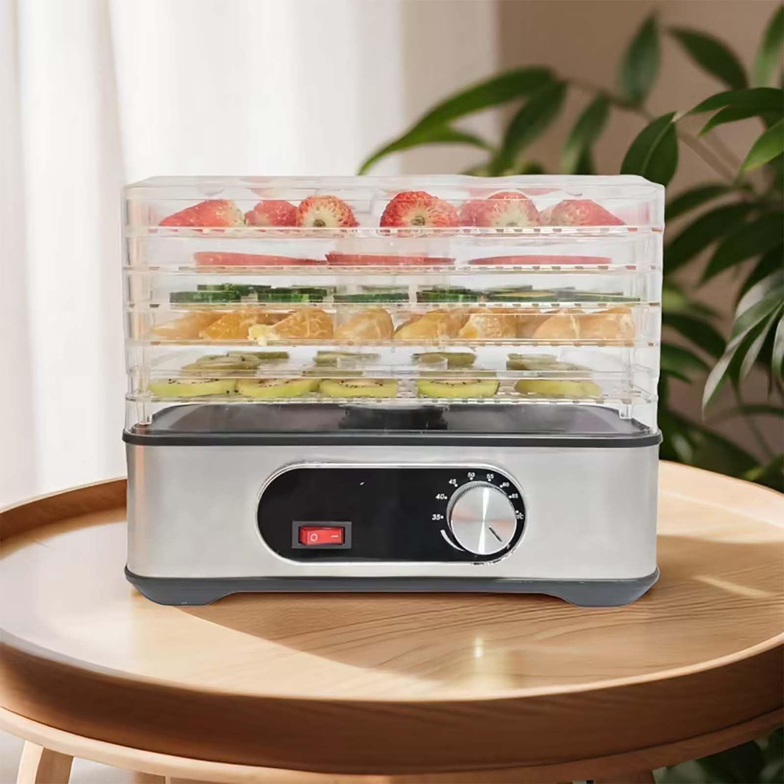 Macchina essiccatrice per Alimenti, Essiccazione ad Aria Domestica a 5 Strati, essiccatore per Alimenti Multifunzione per Frutta e Verdura, essiccator