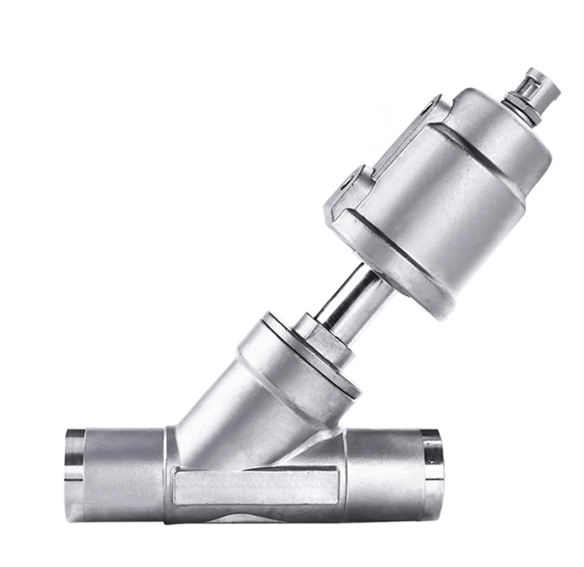 Vanne de siège d'angle pneumatique DN15 en acier inoxydable 304 normalement fermée 16bar