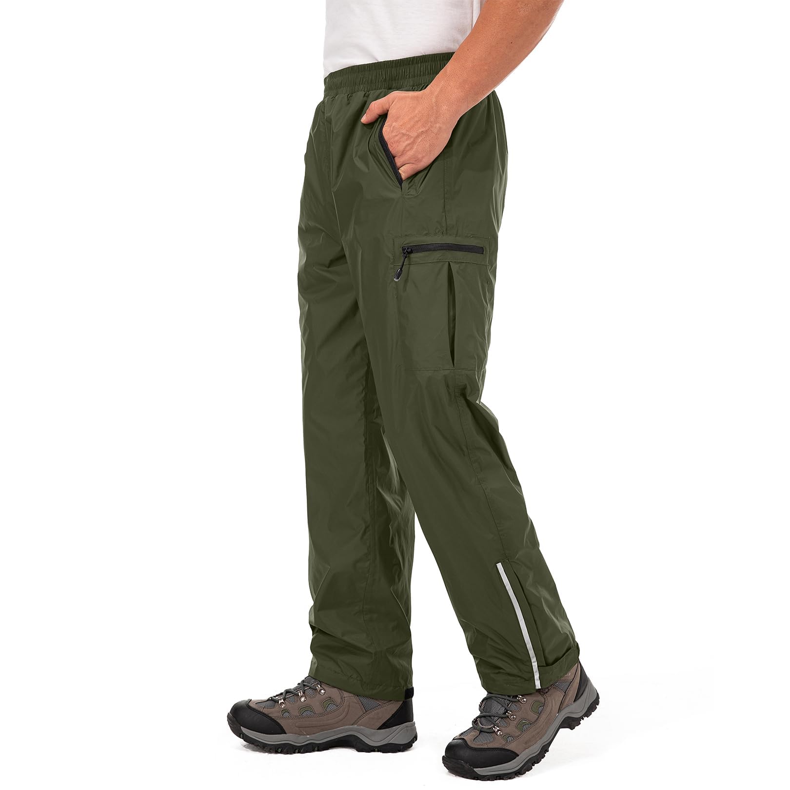 Jogwits wasserdichte Regenhose für Herren Atmungsaktiv Winddicht Outdoorhose Elastischer Bund Hose Leichte Regenhose zum Wandern Camping Golf