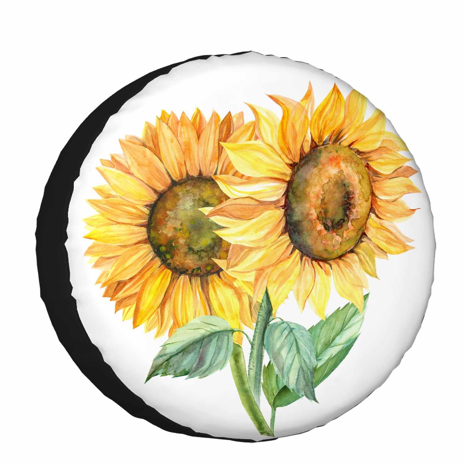 Sunflower Spare Tire Cover Yellow Sunflower Wheel Covers for RV Tires Camper Tire Case Protectors for Trailer Rv SUV Truck Travel Trailer 17 in