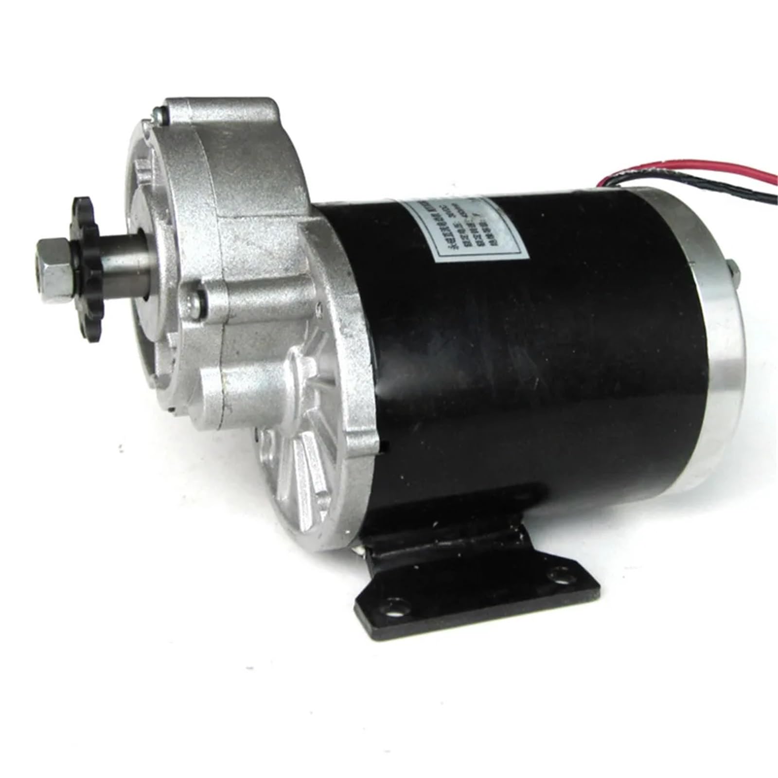 Motor eléctrico con engranajes cepillados MY1020Z de 600 W, 36 V y 48 V con base inferior, reductor de engranajes de 10 dientes y voltios de CC.(48V 600W)