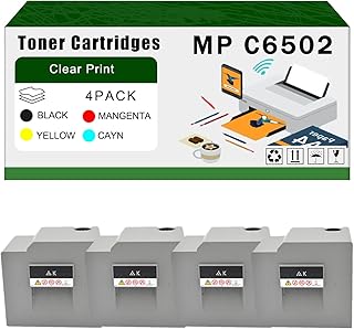 Compatible for Ricoh MP C6502 C8002 Toner Cartridges MP C8002 MP C6502 842083 842086 8422084 842085 Printers, High Yield 58500 Pages Bright Clear Colors (4-Pack BK/C/M/Y)