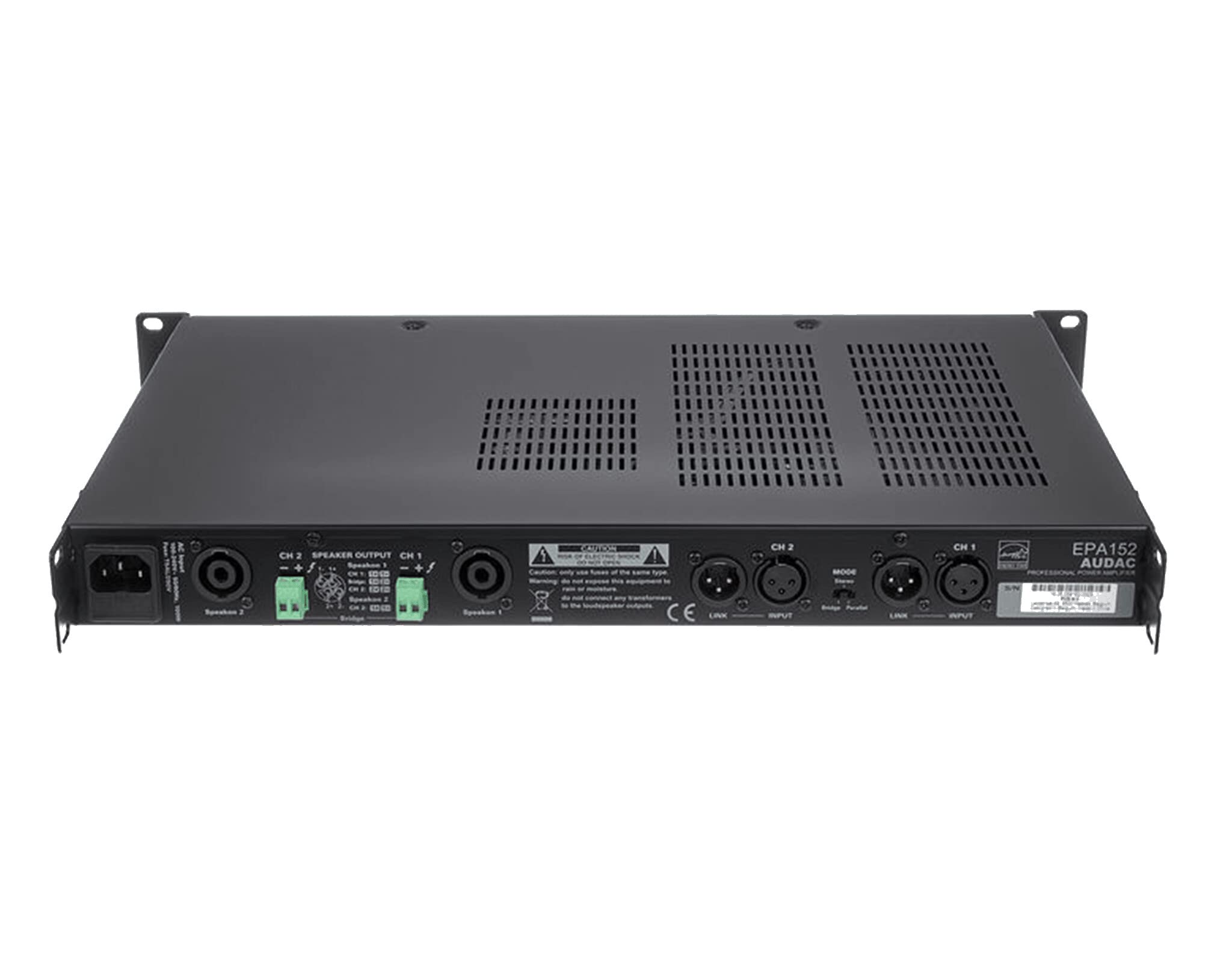 AUDAC EPA152 Amplificateur Audio 2.0 canaux D 0.1% 90dB 150W 80W